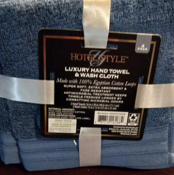 Hotel Style 4 Pack Hand towel and washcloth set - Picture 2 of 2